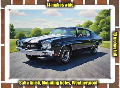 Metal Sign - 1970 Chevrolet Chevelle SS LS6 9 Oil Painting - 14x10