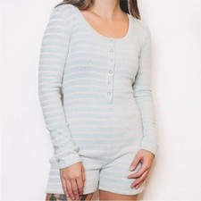 Aerie Ribbed Henley Romper Small