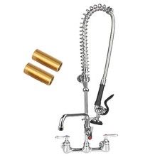 36" Height Commercial Sink Faucet with Pre Rinse Sprayer, 8 Inch Center Comme...