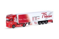 Herpa 317733 Scania CS20 Hd KüHlkoffer-Sattelzug Heide Logistik / 75 Jahre Herpa