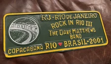 Dave Matthews Band RARE Rock In Rio Brasil 2001 Collectible Metal Sign