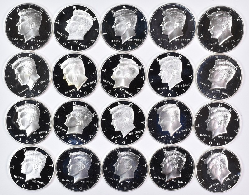 Lot (20) 1992-2026 Kennedy Half Dollar Silver Proof Random/Mixed Roll *3294