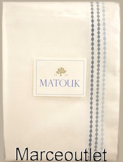 Matouk Amara Triple Pearl 300 Thread Count Cotton TWO EURO Pillowshams Hazy Blue