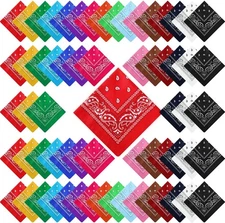 100 Pack Bandanas Unisex Paisley Bulk Multi Purpose Multicolor 