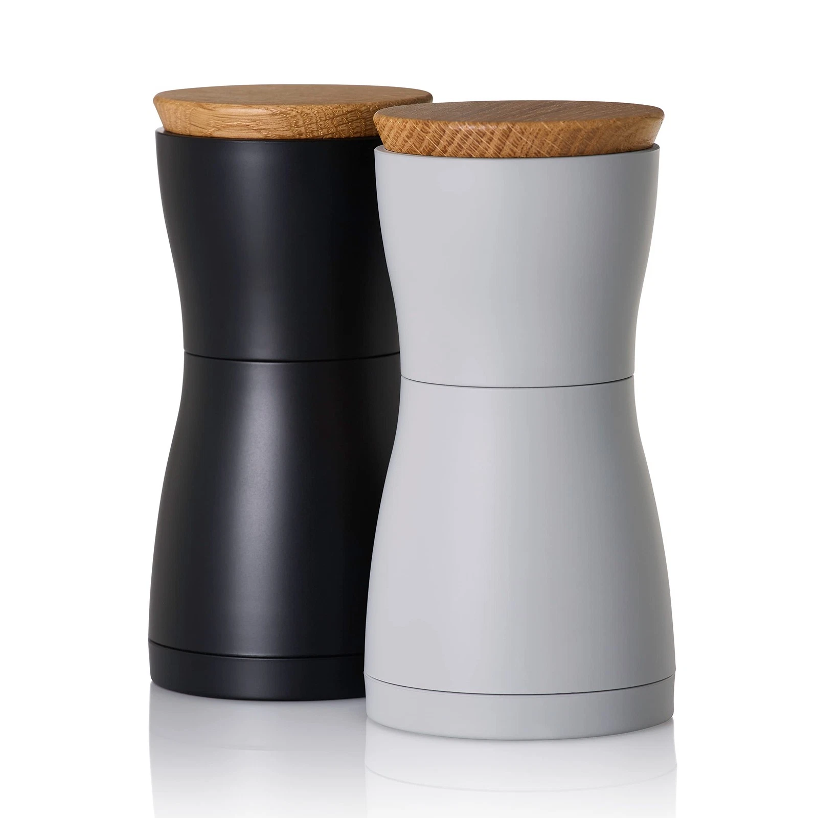 Ad Hoc Twin Salt and Pepper Mill Set, Ceramic Grinding Mechanism, Adjustable Gri