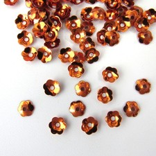 Sequins Colors Metallic Orange Flowers 7mm 250/ 1,250 pieces 25 Off