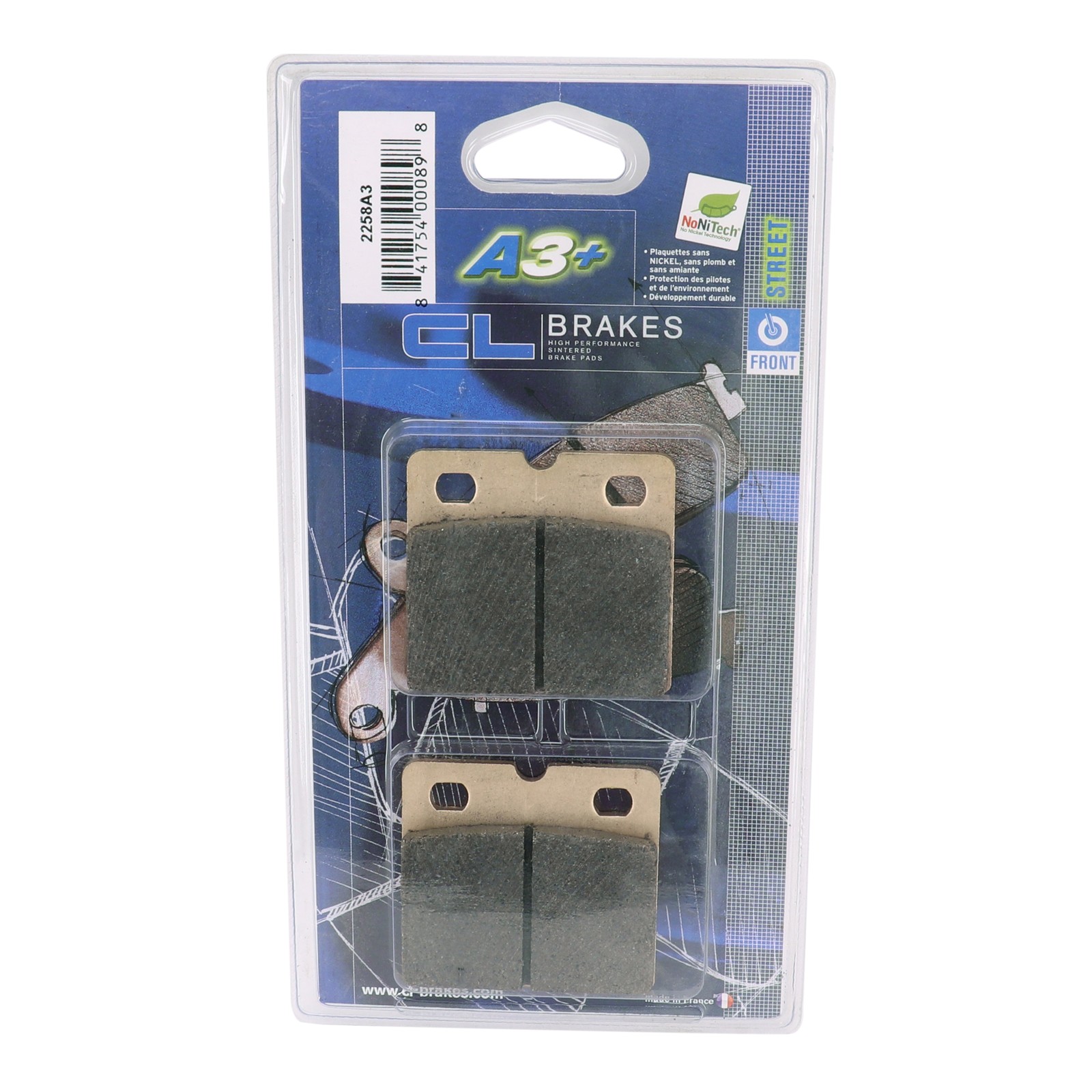 Plaquettes de frein avant CL Freins pour moto BMW K75 RT et R80 en métal fritté