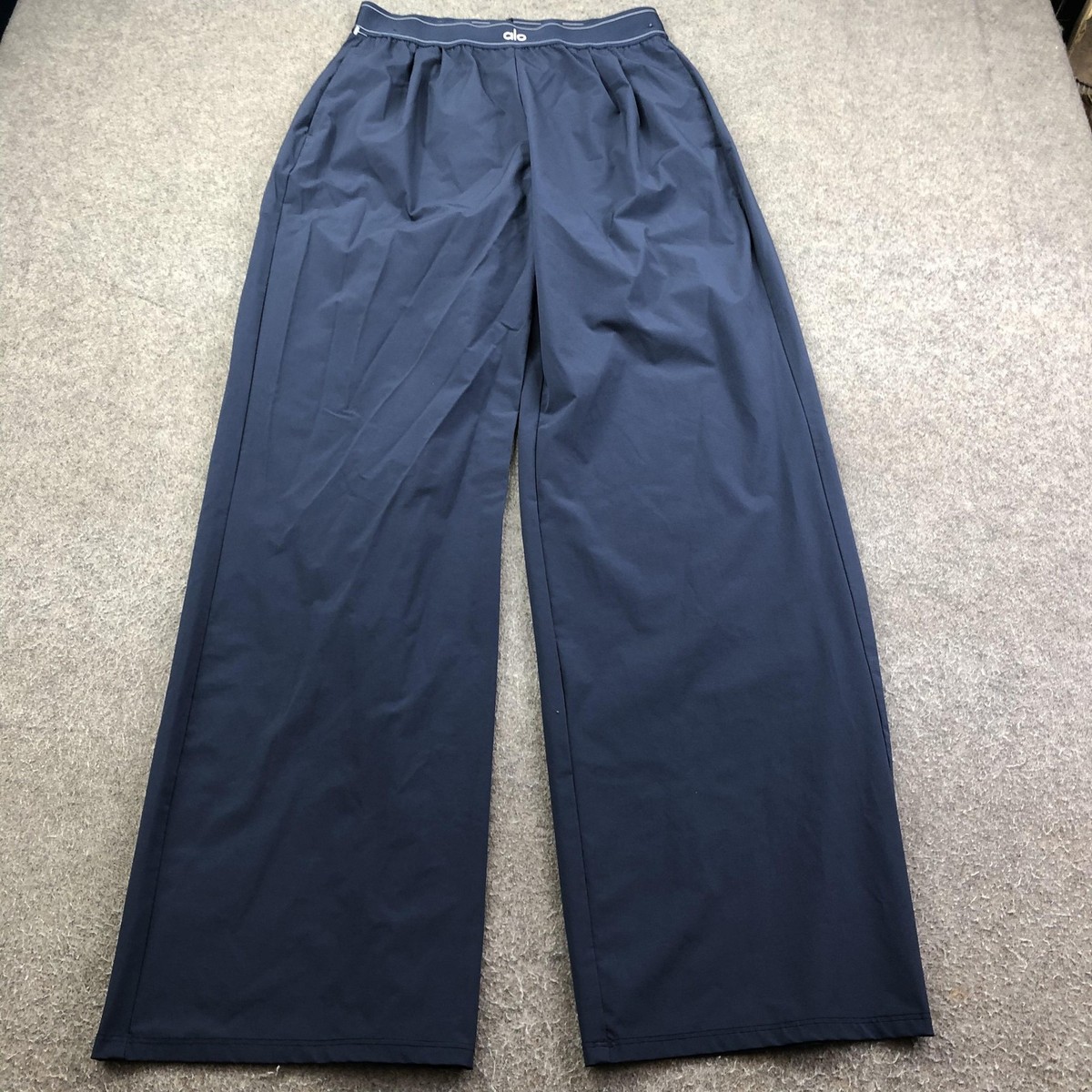 Alo Yoga Pants Womens Medium Blue Wide Leg Track Elastic Waist