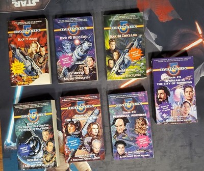 Lot of 7- Babylon 5 Paperback books 1, 3-5, 7-9 Good condition