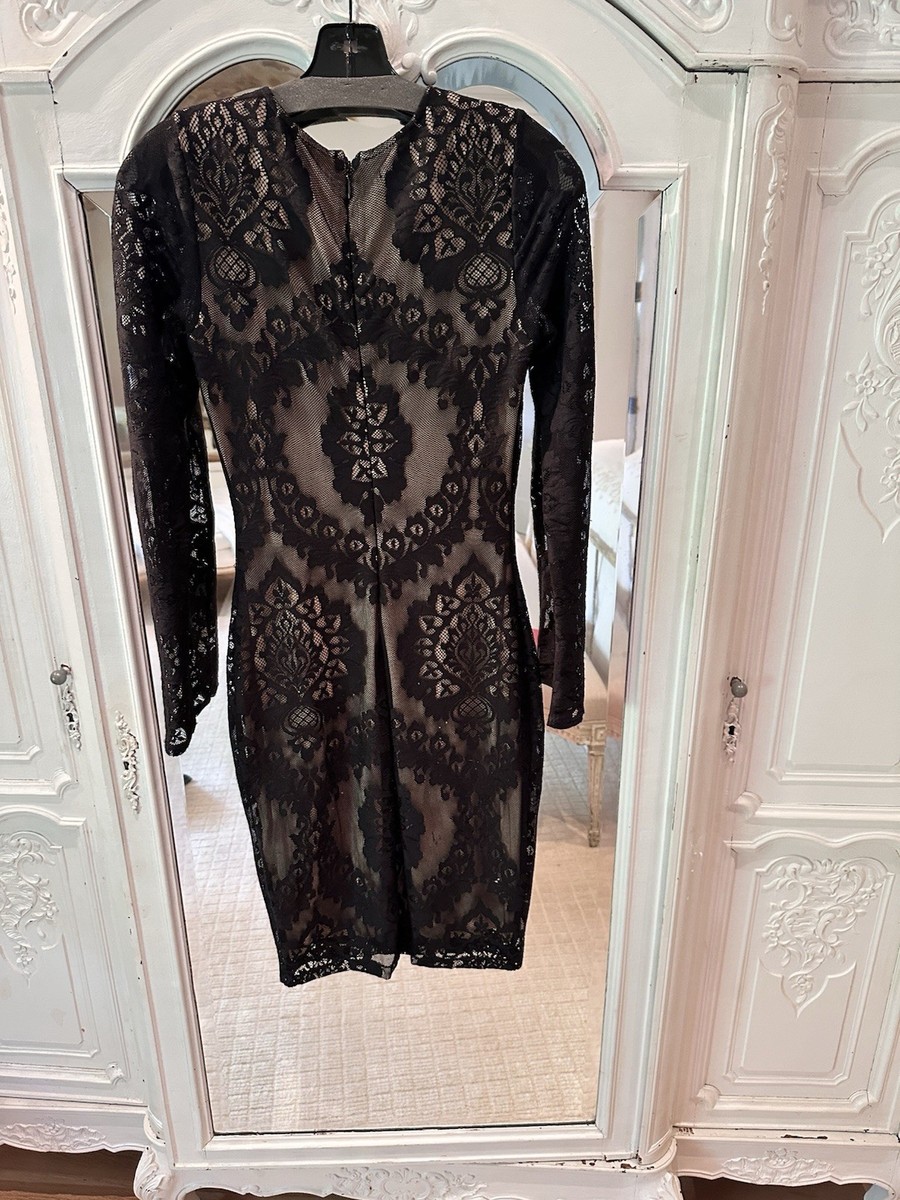 bebe black lace dress Bandage & Lace Dress  bebe