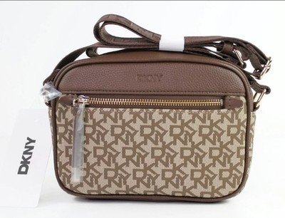 DKNY Camera Crossbody Bag Chocolate Brown/Beige 1873251 NEW