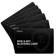 6 Pack RFID Blocking Card, Slim Contactless NFC Debit Credit Card Black