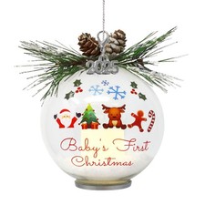 Baby's First Christmas Ornament - 2025 Lighted Ball Ornament - 1923