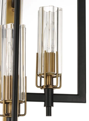 Maxim 16116CL Brass/Black Flambeau 6-Light 14"W Chandelier - Picture 7 of 9