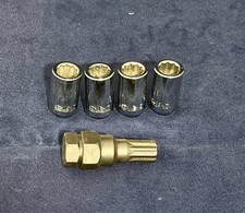4x Chrome 12x1.5mm Tuner Hex Lugs Lock With Key Custom Wheels Rims 4x Chrome 12x1.5mm Tuner Hex Lugs Lock With Key Custom Wheels Rims