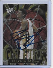 DARIUS MILES Basketball Card IP auto NBA rookie 2000 Press Pass On Fire insert. rookie card picture