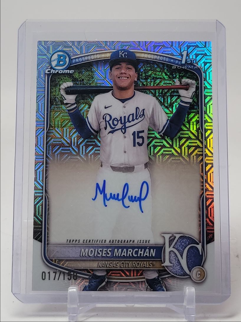 MOISES MARCHAN 2025 BOWMAN CHROME 1ST HTA CHOICE REFRACTOR AUTO /150 Q5451