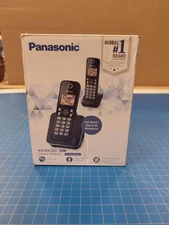 Panasonic KX-TGC352B Cordless Phone 2 Handsets Black Telephone System Home