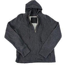 club monaco Men s Hoodie Medium Charcoal Gray Half Zip Pullover Sweatshirt