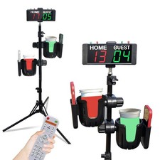 YZ Digital Cornhole Scoreboard with Drink Holder Set, black red-green 
