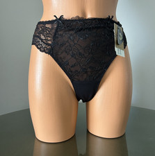 NWT Chantelle Black Lace Thong, sz XL