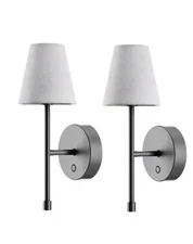Globe Electric LED Wall Sconce 2-Pack – Wireless USB Black Lights Rechargeable