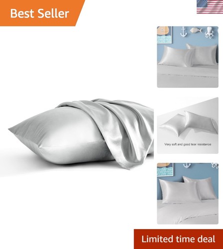 Soft 2 Pack Silk Satin Toddler Pillowcases – Gentle on Delicate Skin, 14x20 In