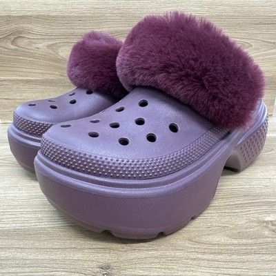 Crocs Stomp Lined Clog 208546 Dark Cherry Chunky M6/W8 New With Tags
