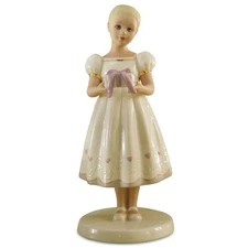 Lenox Sandra Kuck Birthday Surprise Blonde Girl Figurine Accent 24 Karat Gold