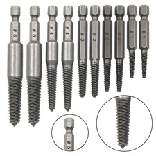 10PCS Hex Shank Screw Extractor Set Broken Head Screw Removal Tool UK.