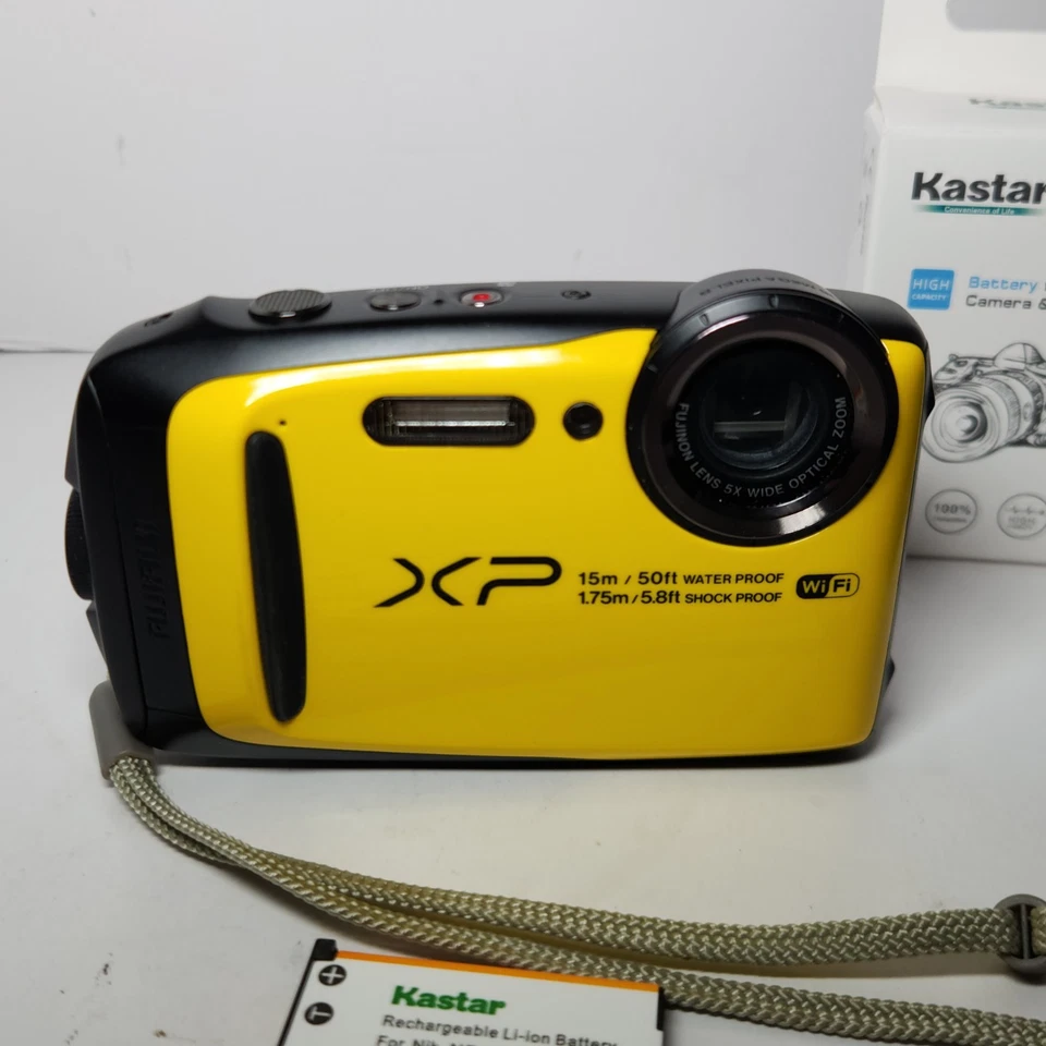 Fujifilm FinePix XP90 Digital Camera Waterproof Yellow New Battery  - Image 2 of 4