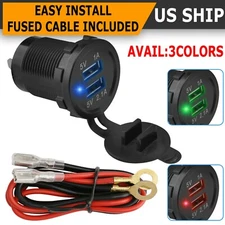 12V Car Cigarette Lighter Socket Splitter Dual USB Charger Power Adapter Outlet