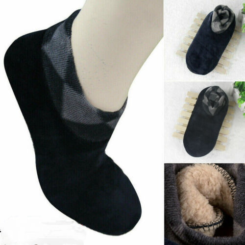 1 Pairs Mens Warm Soft Fleece Thick Bed Sock Non Slip Slipper Floor