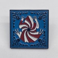 Enamel Spiral Frog Toad Blue Red White Lapel Pin