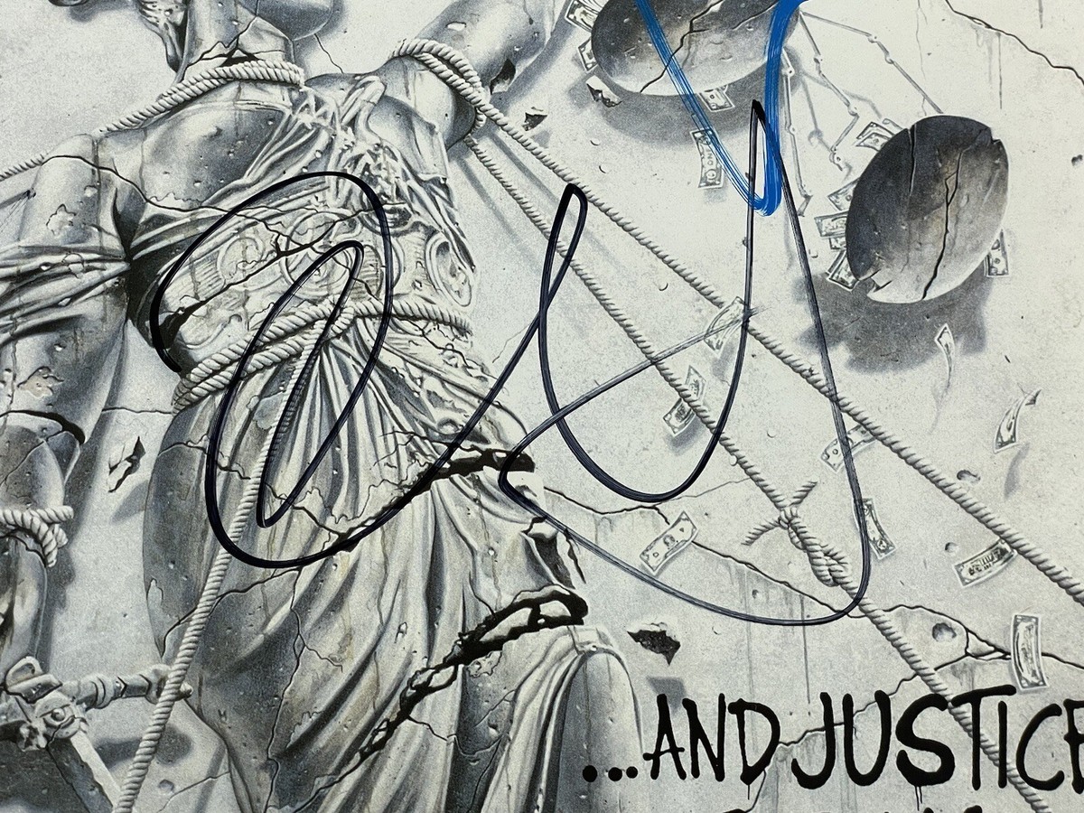 Metallica Rare Band Signed And Justice For All Vinyl Record Album