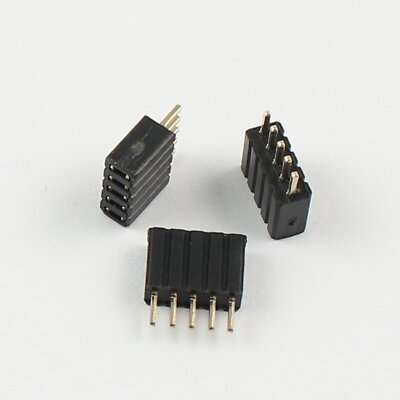5Pcs Gold Plated 1.27mm Pitch Single Row Female 5 Pin Header Strip PH:4.6mm #E5