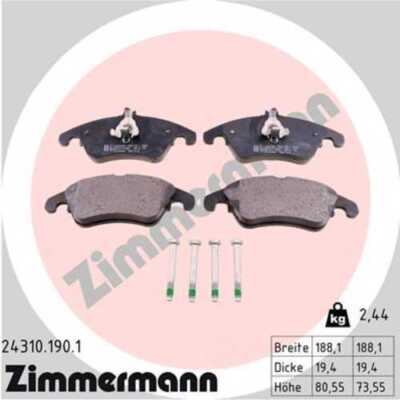 LORDCO - ZIMMERMAN 243101901 Disc Brake Pad Set