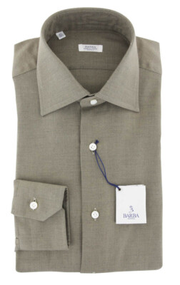 Barba Napoli Brown Solid Baumwollhemd - Slim - (804)