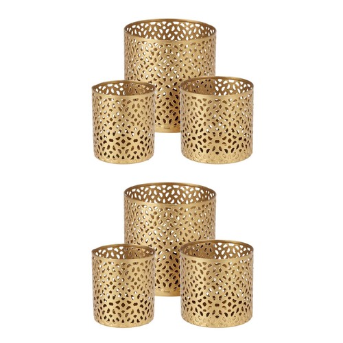 Candelabro Set Di 6 Oro Portacandele Per Candele Coniche Da 2.2Cm
