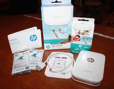 HP Sprocket 100 X7N07A Smartphone Printer 2X3 Photos and 20 Zink Photo Papers