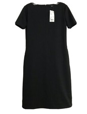 Uniqlo Ponte Dress Black Boat Neck Half Sleeve Pockets Size XS New With Tags