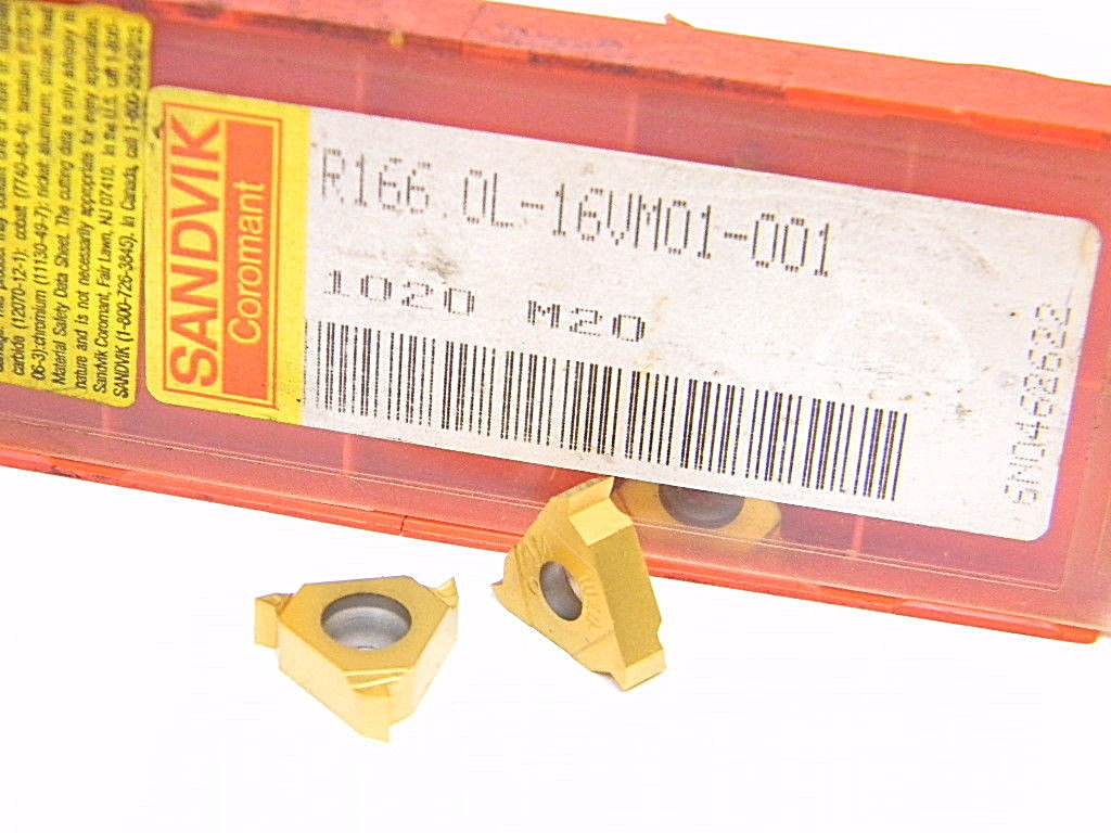 NEW SURPLUS 4PCS. SANDVIK R166.0L-16VM01-001 GRADE: 1020 CARBIDE ...