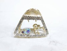 Small gold metal triangle hair claw clip with crystals