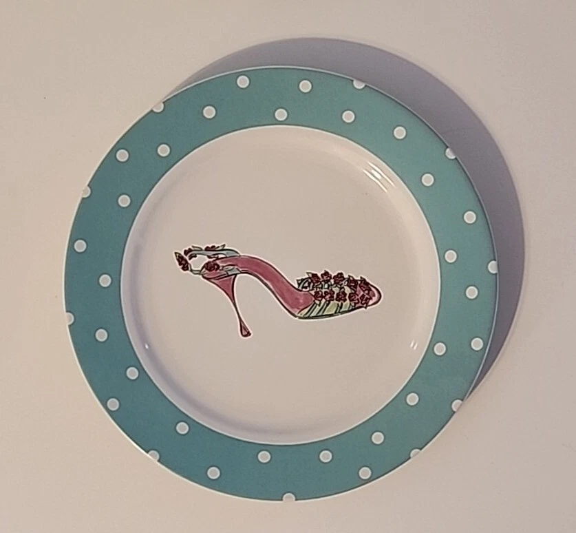 Rosanna 8" Plates Set of 4 Fashion Heels + Polka Dot Pattern Made in China  - Image 4 of 4