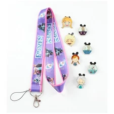 Disney Frozen Lanyard with 7 Anna, Elsa and Olaf Trading Pin Starter Set Disney