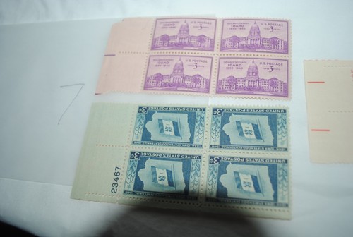 U.S. Postage Stamps, 2 vintage plate blocks plus 1 vintage block of 4, #EWPB7 - Picture 2 of 3