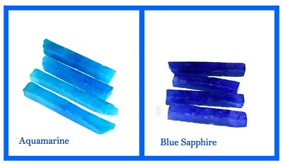 480 Ct Blue Sapphire & Aquamarine Natural 8 Pcs Gemstone Slice Rough ...