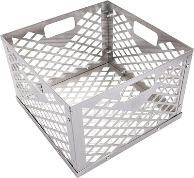 5279338P04 Stainless Steel Offset Smoker Charcoal Firebox Basket, Silver