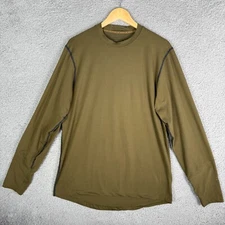 Terramar Shirt Men's Large Green Wool Blend Base Layer Outdoor Long Sleeve