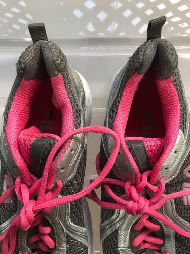 FILA DLS Womens US Size 9 Sneaker Running Shoes Silver Grey and Neon Pink - Picture 8 of 10